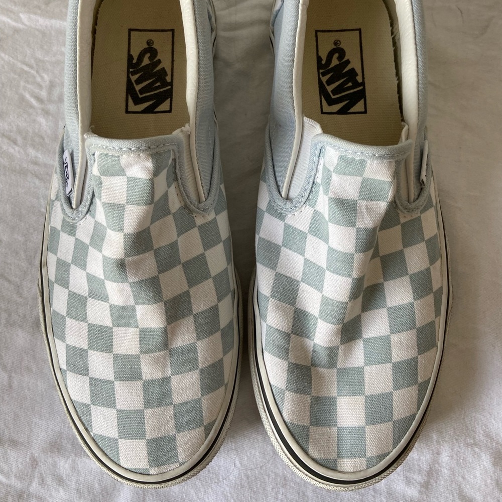 Light Blue Checkered Vans